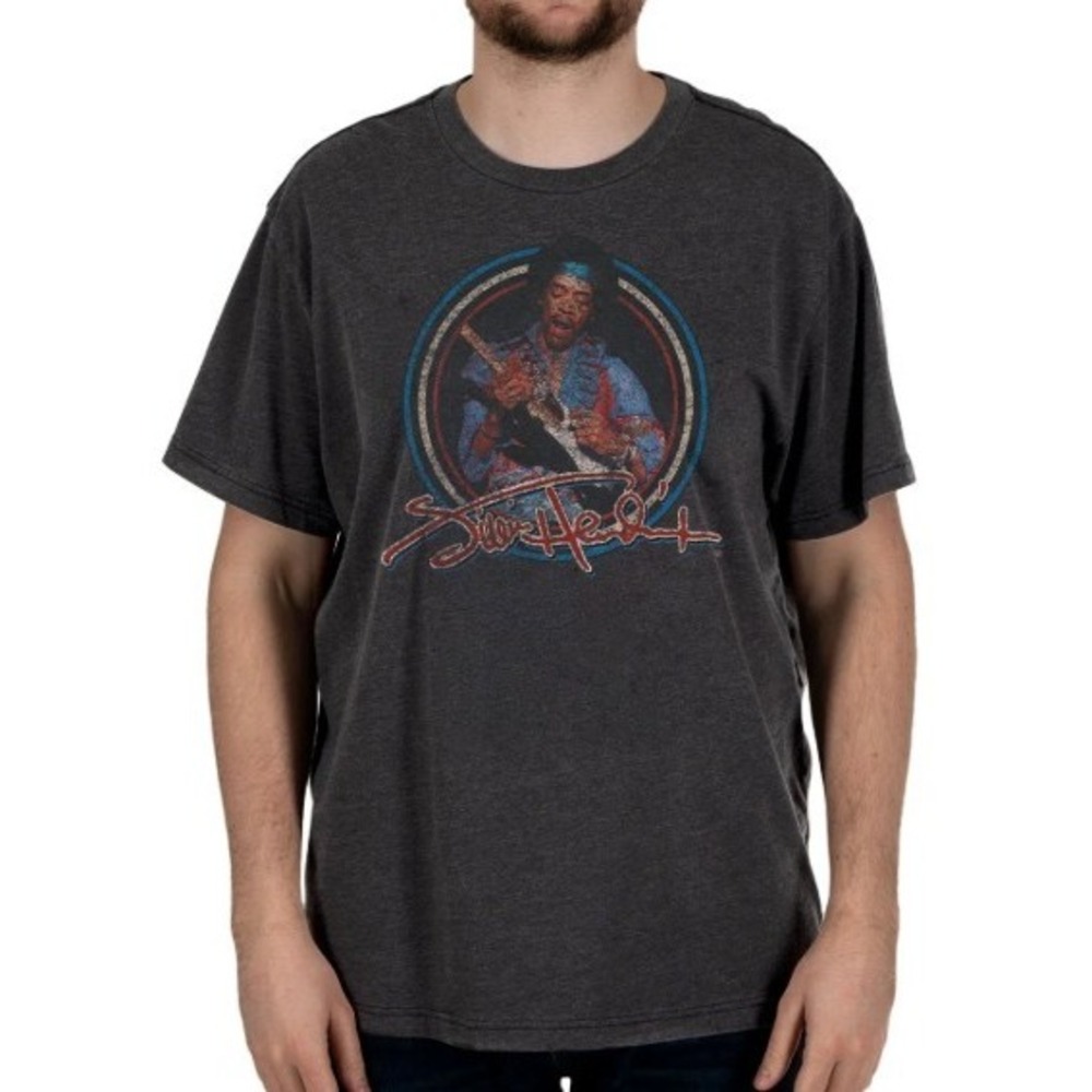 Jimi Hendrix 1969 Tour Graphic T-Shirt Vintage Mineral Wash Rock Band Tee 3X New